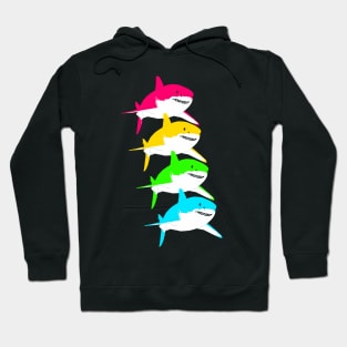 Cute Great white shark (Carcharodon carcharias) colorful Hoodie